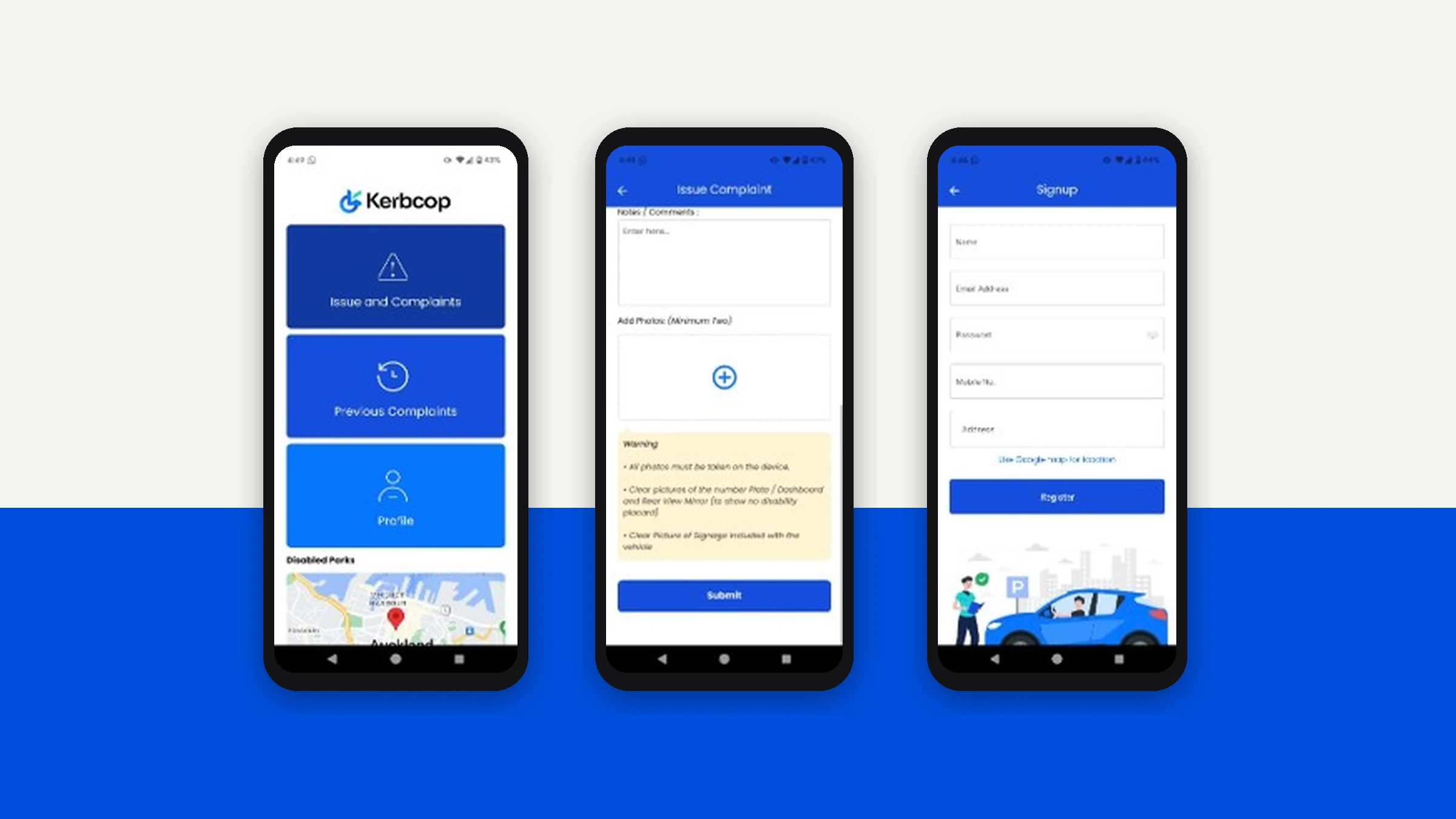 KERBCOP Cross-Platform Mobile Application screenshot